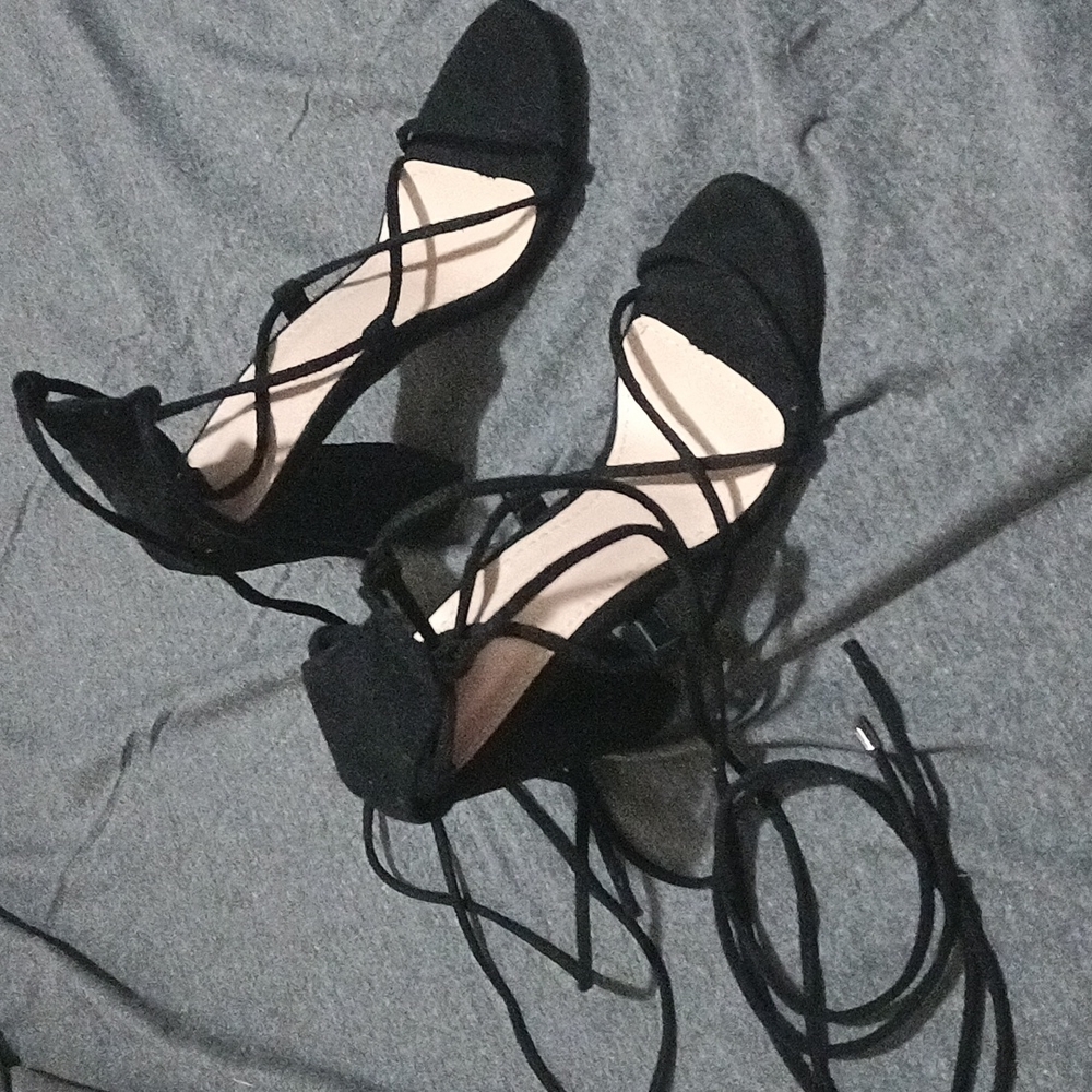 Black Lace Up Heels